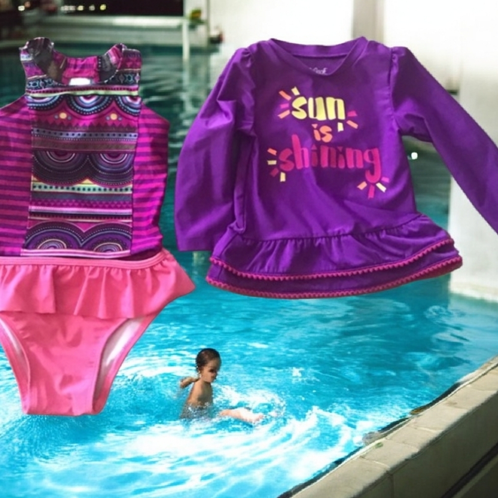 Cat & Jack swimsuit top 18mo long sleeve top 18mo 2 piece matching set p…